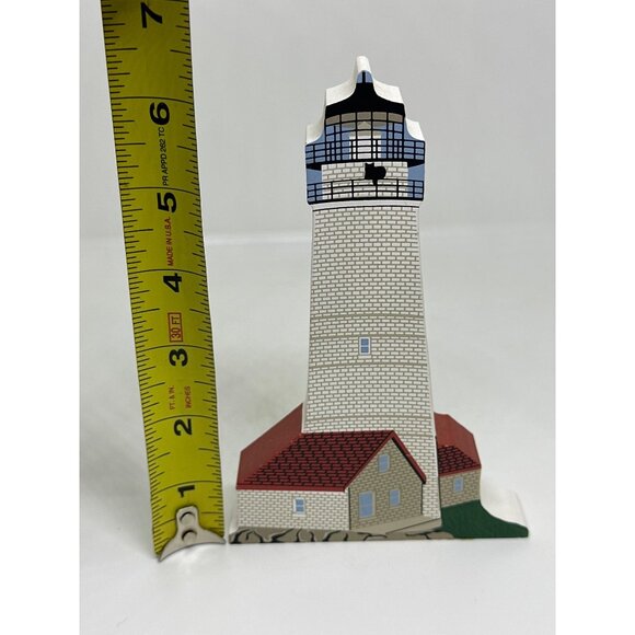 CAT’S MEOW Boston Light Lighthouse 1998 Colonial Series 6.5" Wooden Shelf Sitter - Picture 6 of 6